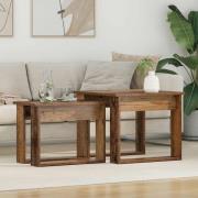 vidaXL Kaffebordsset 2 pcs Gammalt trä Konstruerat trä