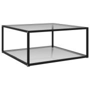 vidaXL Soffbord genomskinligt 80x80x35 cm härdat glas