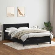 vidaXL Ramsäng med madrass svart 160x210 cm sammet