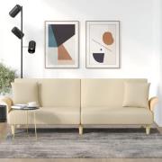 vidaXL Bäddsoffa med armstöd gräddvit tyg