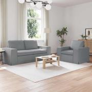 vidaXL Soffa 140cm 2 pcs Ljusgrå Metall