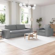 vidaXL Soffa 2 pcs Ljusgrå 182 x 80 x 82 cm tyg