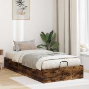 vidaXL Ottoman Sängram Rökt Ek 75,5 x 190 cm Konstruerat trä