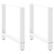 vidaXL Matbordsben vita 2 st 80x(72-73) cm stål