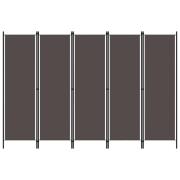 vidaXL Rumsavdelare 5 paneler antracit 250x180 cm