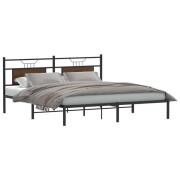 vidaXL Sängram utan madrass brun ek 183x203 cm konstruerat trä
