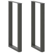 vidaXL Barbordsben U-formade 2 st antracit 40x(100-101) cm stål
