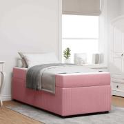 vidaXL Sängram med madrass Rosa 90 x 200 cm tyg