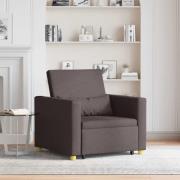 vidaXL Utdragbar soffbed enkel med hjul Mörkbrun 90 x 165 x 87 cm tyg