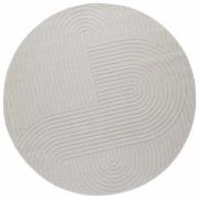 vidaXL Områdesmattor Rund PALMERAS Kräm Ø 120 CM Polyester