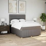 vidaXL Ramsäng med madrass taupe 160x200 cm tyg
