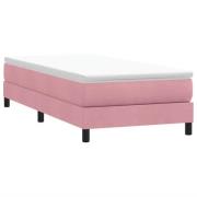 vidaXL Resårsäng utan madrass rosa 80x210 cm sammet