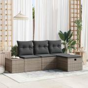 vidaXL Soffset med kudde 4 pcs konstrotting