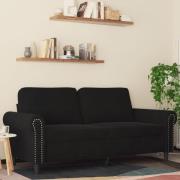 vidaXL Soffa 2-sits svart 140 cm sammet