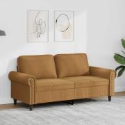 vidaXL Soffa 2-sits brun 140 cm sammet
