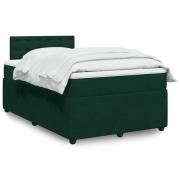 vidaXL Ramsäng med madrass mörkgrön 120x190 cm sammet