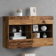 vidaXL TV Vägghylla Gammalt trä 98,5 x 30 x 60,5 cm Konstruerat trä