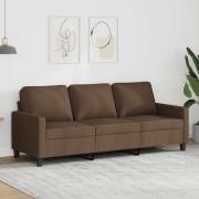 vidaXL 3-sitssoffa brun 180 cm tyg