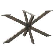 vidaXL Matbordsben spindelformad svart 150x78x(72-73) cm stål