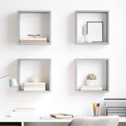 vidaXL Vägghylla kubformad 4 st Betonggrå 30x15x30