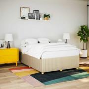 vidaXL Sängram utan madrass gräddvit 140x200 cm tyg