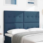 vidaXL Höjdjusterbar Sänggavel med huvudgavel Blå 144 cm tyg