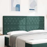 vidaXL LED huvuddyna med LED-ljusslingor Mörkgrön 200 cm Sammet