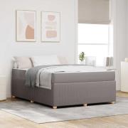 vidaXL Sängram med madrass Taupe 140 x 200 cm tyg