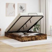 vidaXL Ottoman Sängram med lagring Rökt ek 193 x 120 x 25 cm Spånskiva