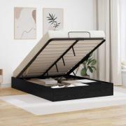 vidaXL Ottoman Sängram Svart Ek 193 x 120 x 25 cm Konstruerat trä