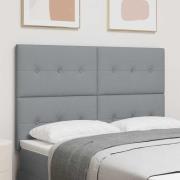 vidaXL LED huvuddyna med LED-ljusslingor Ljusgrå 144 cm tyg