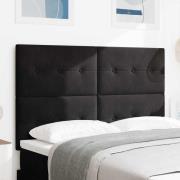 vidaXL LED huvuddyna med LED-ljusslingor Svart 144 cm Sammet
