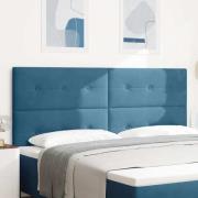 vidaXL LED huvuddyna med LED-ljusslingor Blå 200 cm Sammet