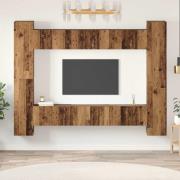 vidaXL TV-bänkset 10 pcs Gammalt trä 30,5 x 30 x 90 cm Konstruerat trä