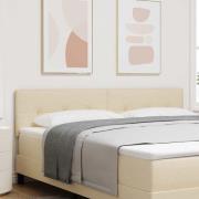 vidaXL Höjdjusterbar Sänggavel med huvudgavel Kräm 180 cm tyg