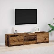 vidaXL TV-skåp med led Gammalt trä 165 x 34 x 40 cm Konstruerat trä