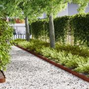 vidaXL Kant för gräsmatta 20 pcs Rostig 100 x 0,05 x 15 cm