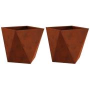 vidaXL Planteringskärl 2 pcs Rostig 40 x 40 x 40 cm