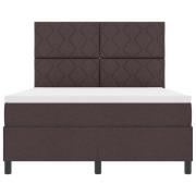 vidaXL Bäddfjäder med madrass med led Mörkbrun 160 x 200 cm tyg