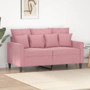 vidaXL Soffa 2-sits rosa 120 cm sammet