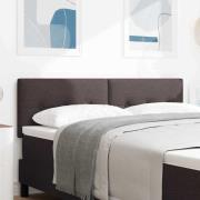 vidaXL Höjdjusterbar Sänggavel med huvudgavel Mörkbrun 160 cm tyg