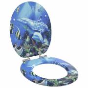 vidaXL Toalettstol Blå 44 x 38 cm MDF-board