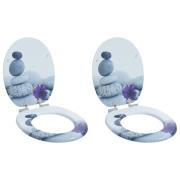 vidaXL Toalettstol 2 pcs Grå 44 x 38 cm MDF-board