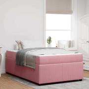vidaXL Sängram med madrass Rosa 120 x 200 cm tyg