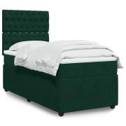 vidaXL Ramsäng med madrass mörkgrön 100x200 cm sammet