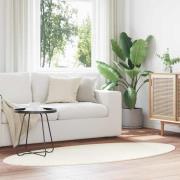 vidaXL Områdesmattor Oval HUARTE Kräm 100 x 200 cm 100% Polyester