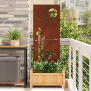 vidaXL Trädgårds integritetsskärm Rostig 50 x 140 cm cortenstål