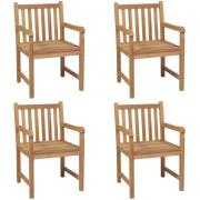 vidaXL Trädgårdsstolar 4 st massiv teak