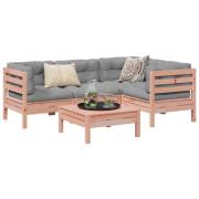 vidaXL Soffgrupp för trädgården med dynor 5 delar massiv douglasgran