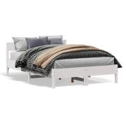 vidaXL Sängram utan madrass vit 150x200 cm massiv furu